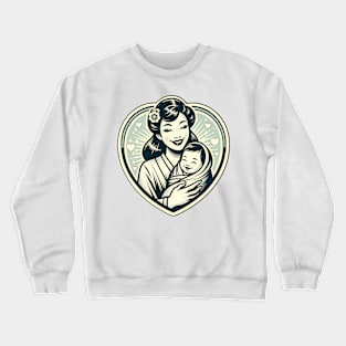 Vintage Motherhood Love Heart Symbol of Maternal Affection Crewneck Sweatshirt